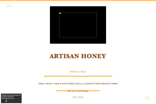 Artisanal Product Label v4.0 canvas template preview