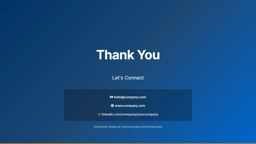 Thank You v4.0 / Contact - Professional Closing canvas template preview