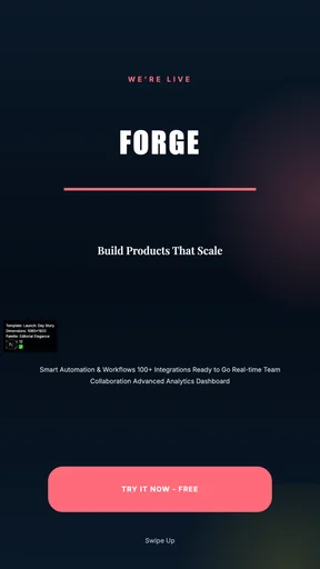 Launch: Day Story canvas template preview