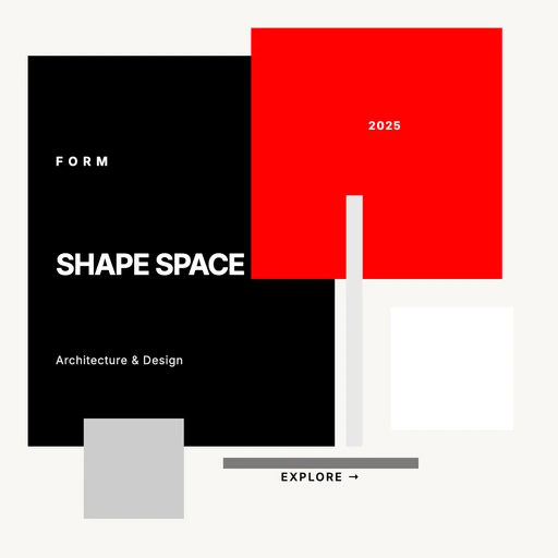 Shape Composition - Geometric Stack canvas template preview
