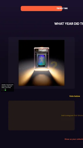 Trivia Poll Frame canvas template preview