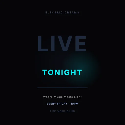 Typography Hero - Neon Glow canvas template preview