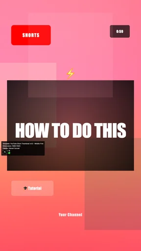 YouTube Short Thumbnail v4.0 - Mobile First canvas template preview